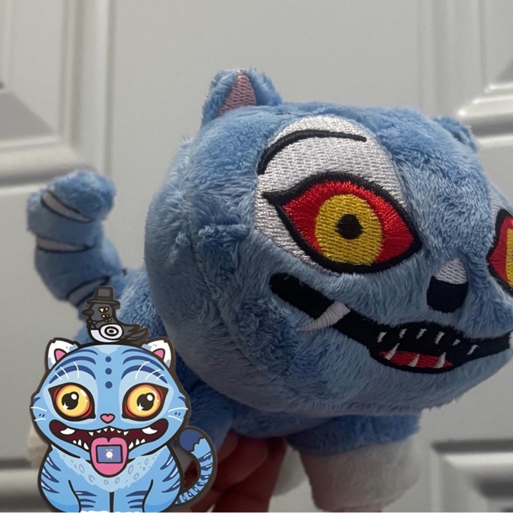 Kpop demon hunters derpy Blue Cat Plush Toy